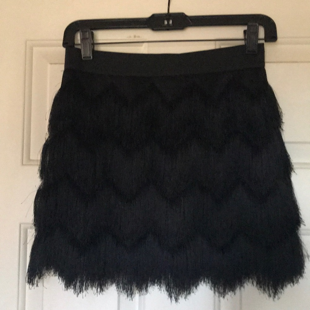 BCBGMaxAzria Fringe Mini Skirt